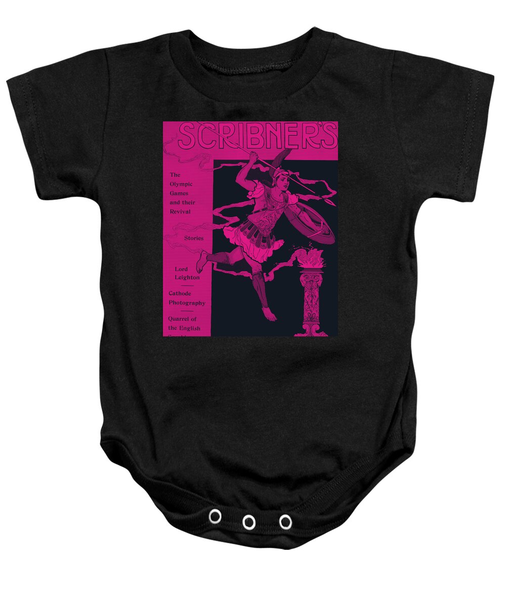 Sport Baby Onesie featuring the painting 1896 Athens Olympics Poster, Neon art by MotionAge Designs