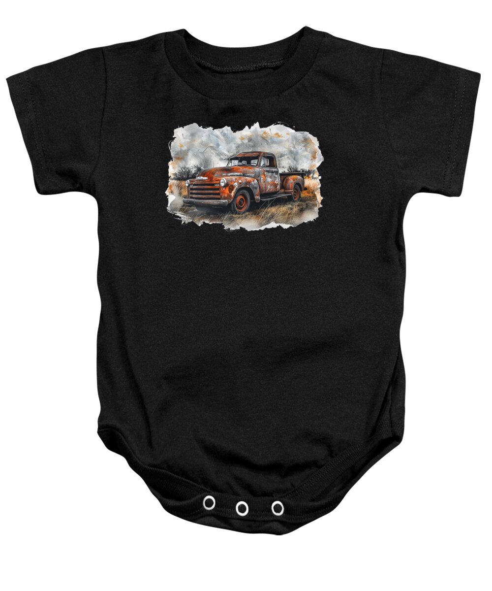1949 Chevrolet Baby Onesie featuring the digital art 1949 Chevy Pickup T-shirt by Bill Posner