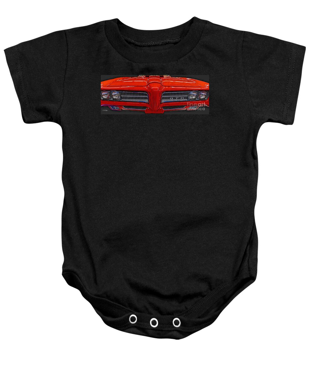Cars Baby Onesie featuring the mixed media 1969 GTO Automotive Artistry by DB Hayes
