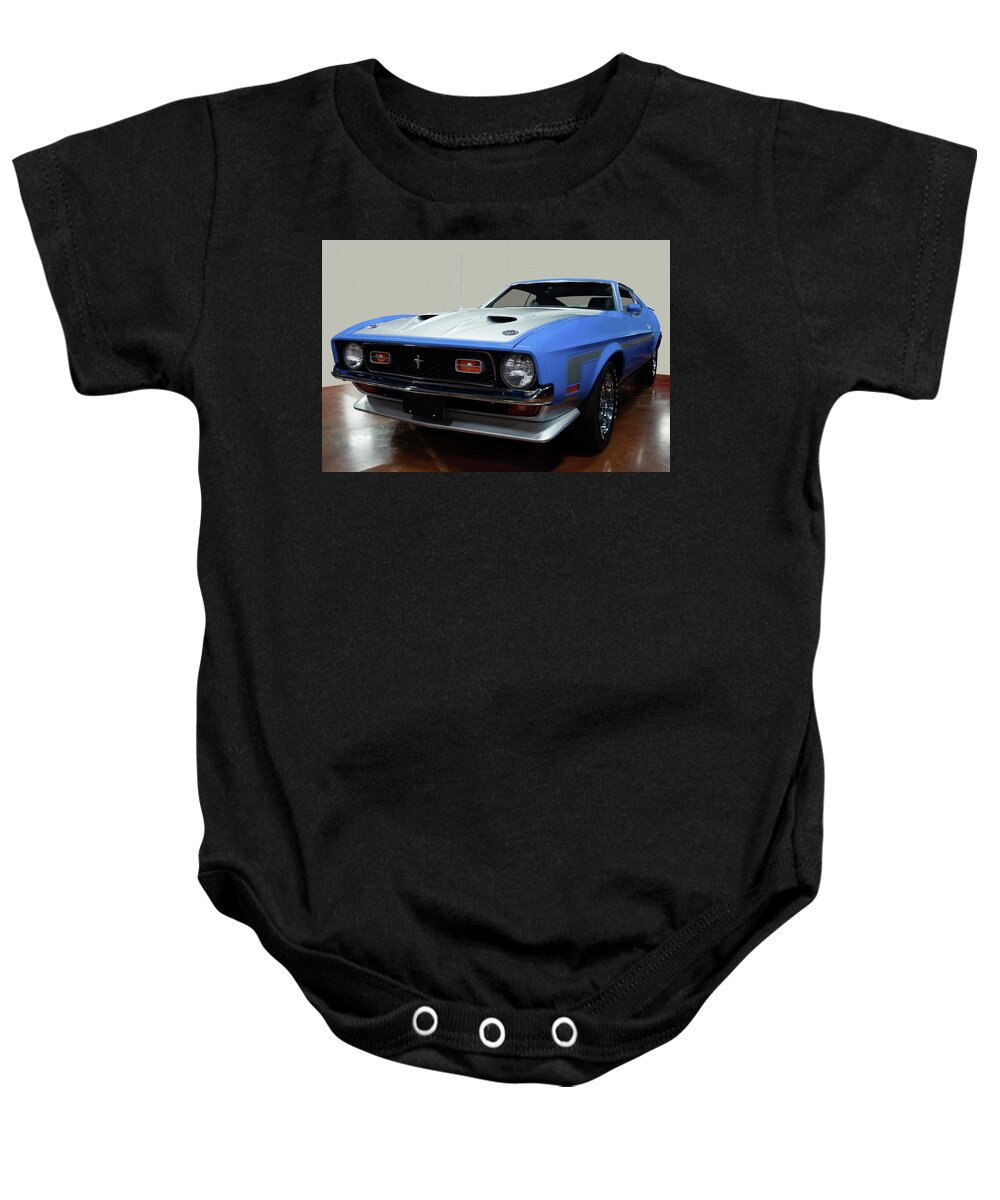 1971 Ford Mustang Fastback Baby Onesie featuring the photograph 1971 Ford Mustang Fastback by Flees Photos