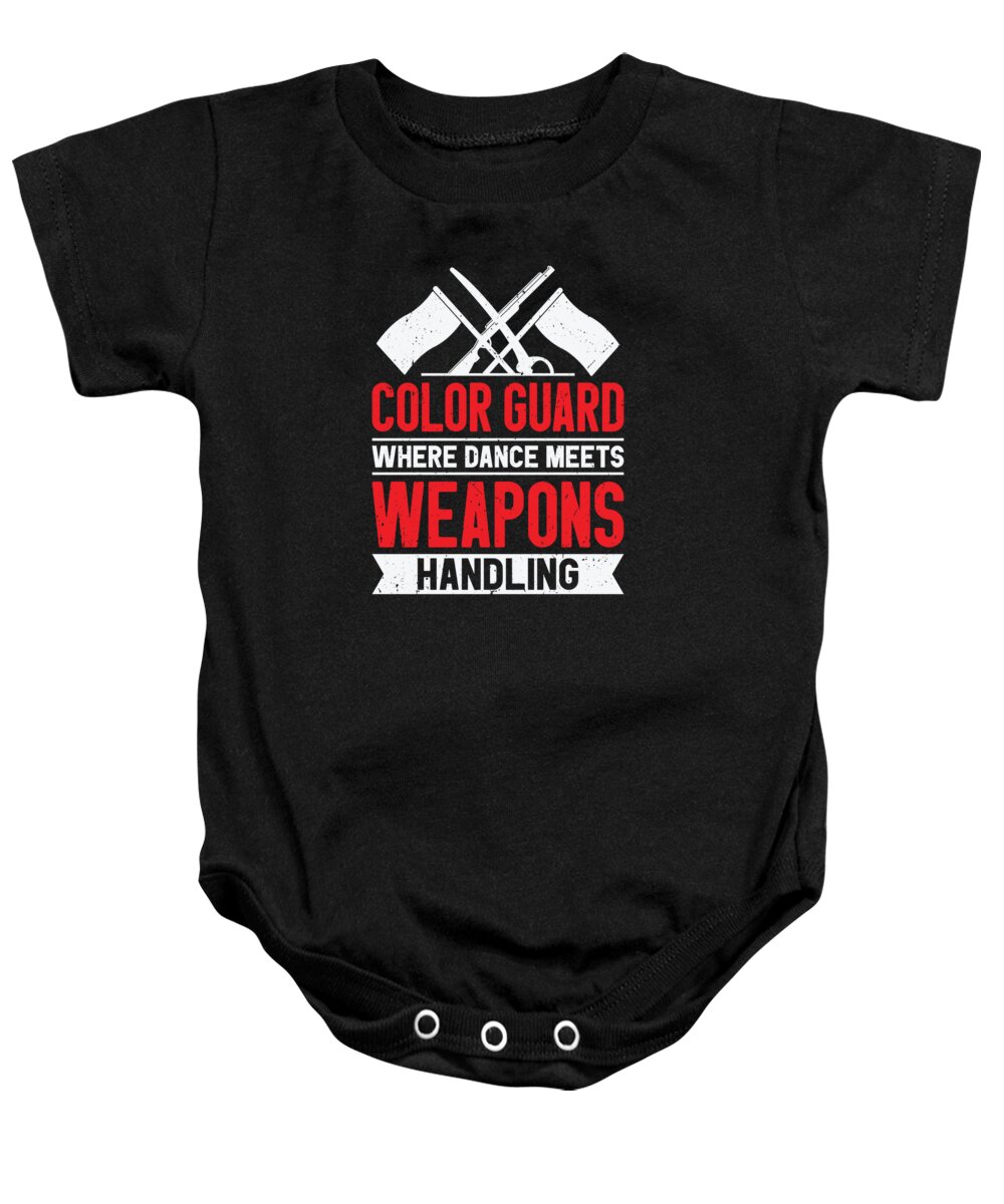 Guard Baby Onesie featuring the digital art Color Guard Colorguard Flag Marching Band #2 by Toms Tee Store