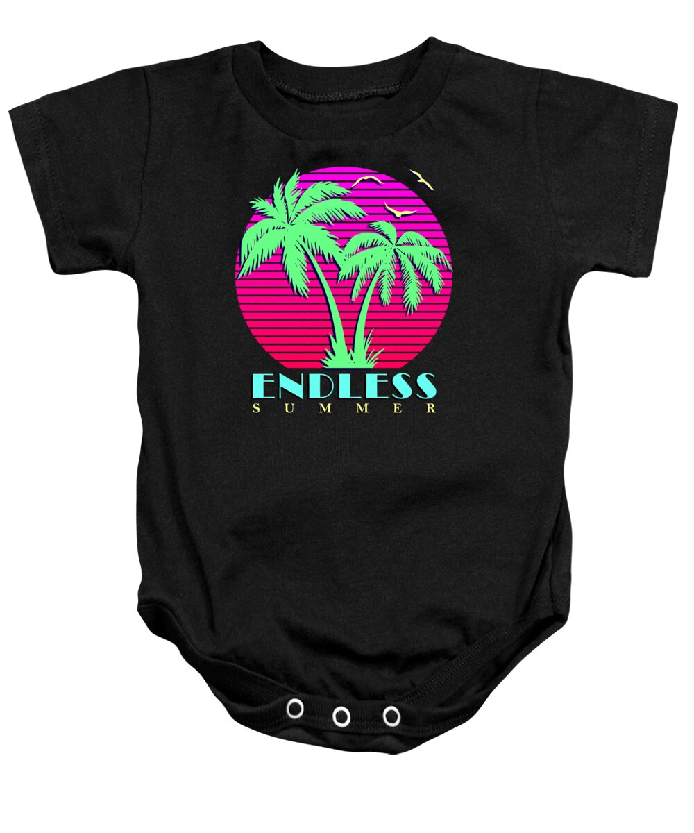 Classic Baby Onesie featuring the digital art Endless Summer #2 by Megan Miller
