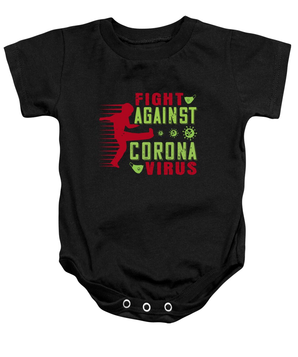 Sarcastic Baby Onesie featuring the digital art Fight against corona virus #2 by Jacob Zelazny