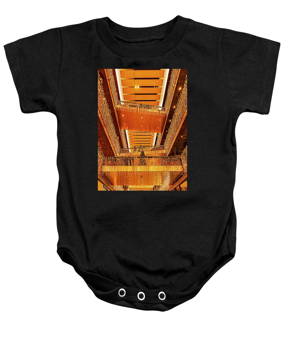 Nyc Baby Onesie featuring the photograph Hudson Yards Shops Christmas #2 by Susan Candelario