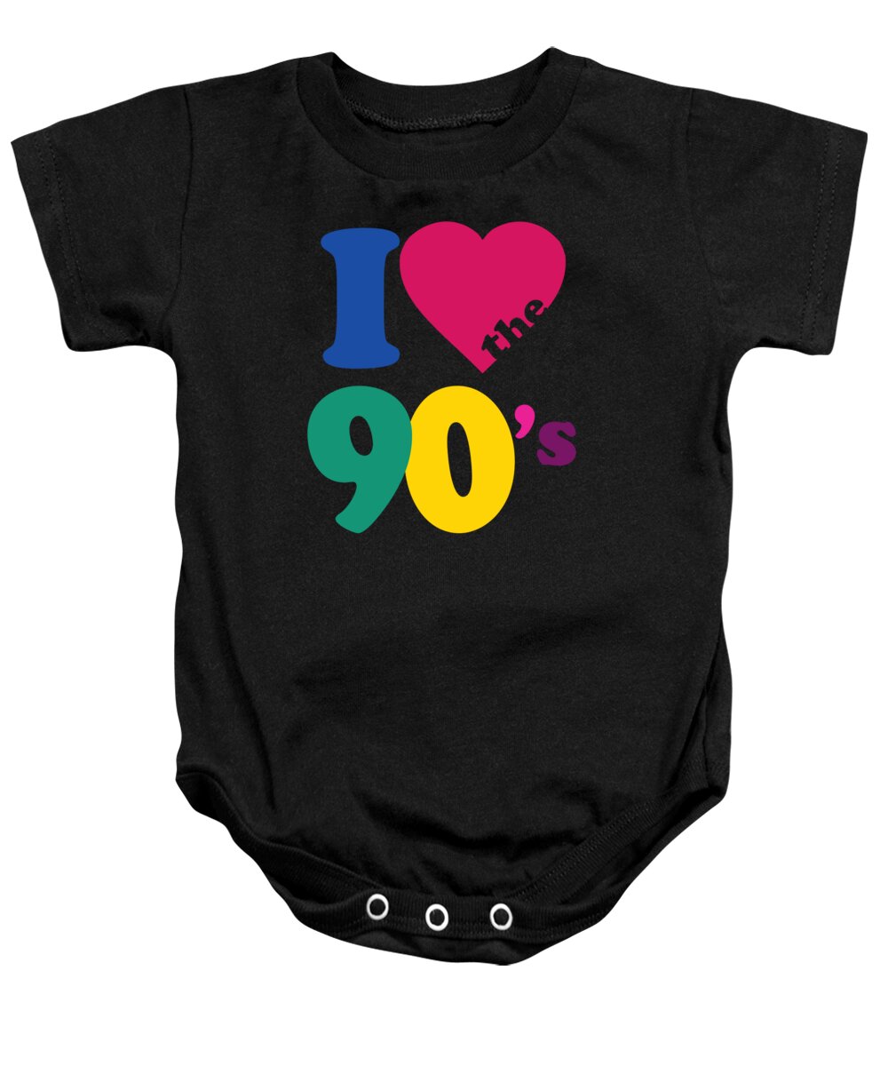 Funny Baby Onesie featuring the digital art I Love The 90s #2 by Flippin Sweet Gear