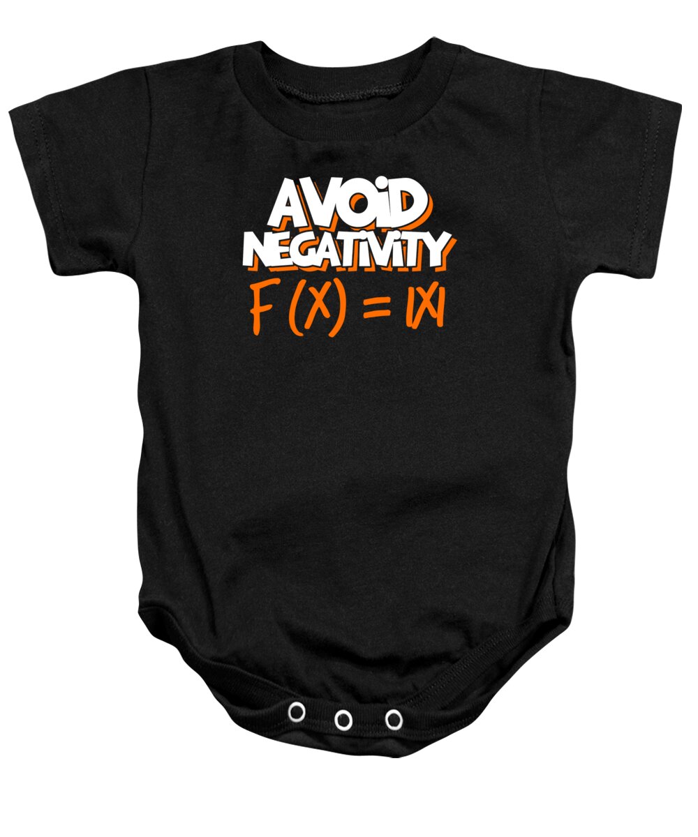 Math Baby Onesie featuring the digital art Math Avoid Negativity Funny Apparel by Michael S