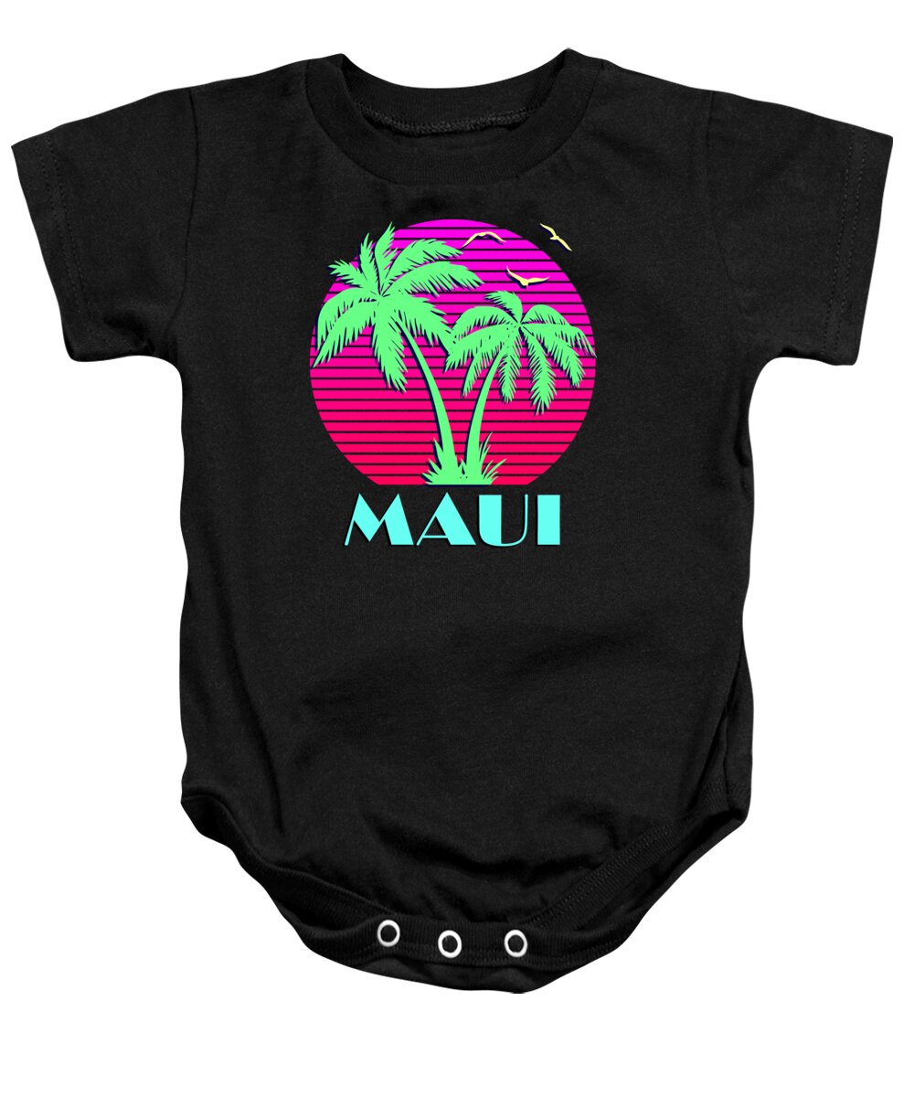 Asia Baby Onesie featuring the digital art Maui by Megan Miller