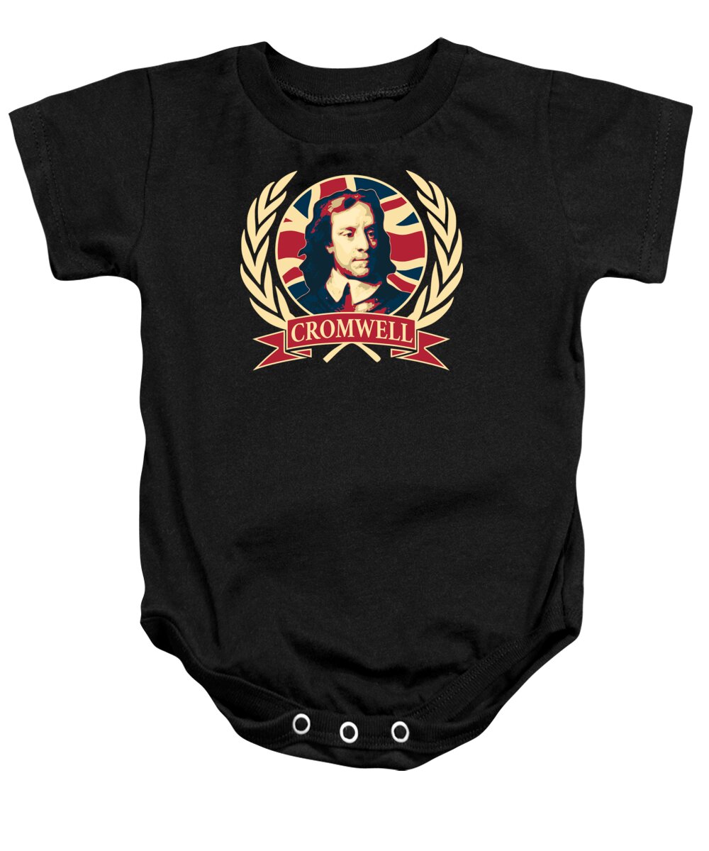 Oliver Baby Onesie featuring the digital art Oliver Cromwell by Filip Schpindel