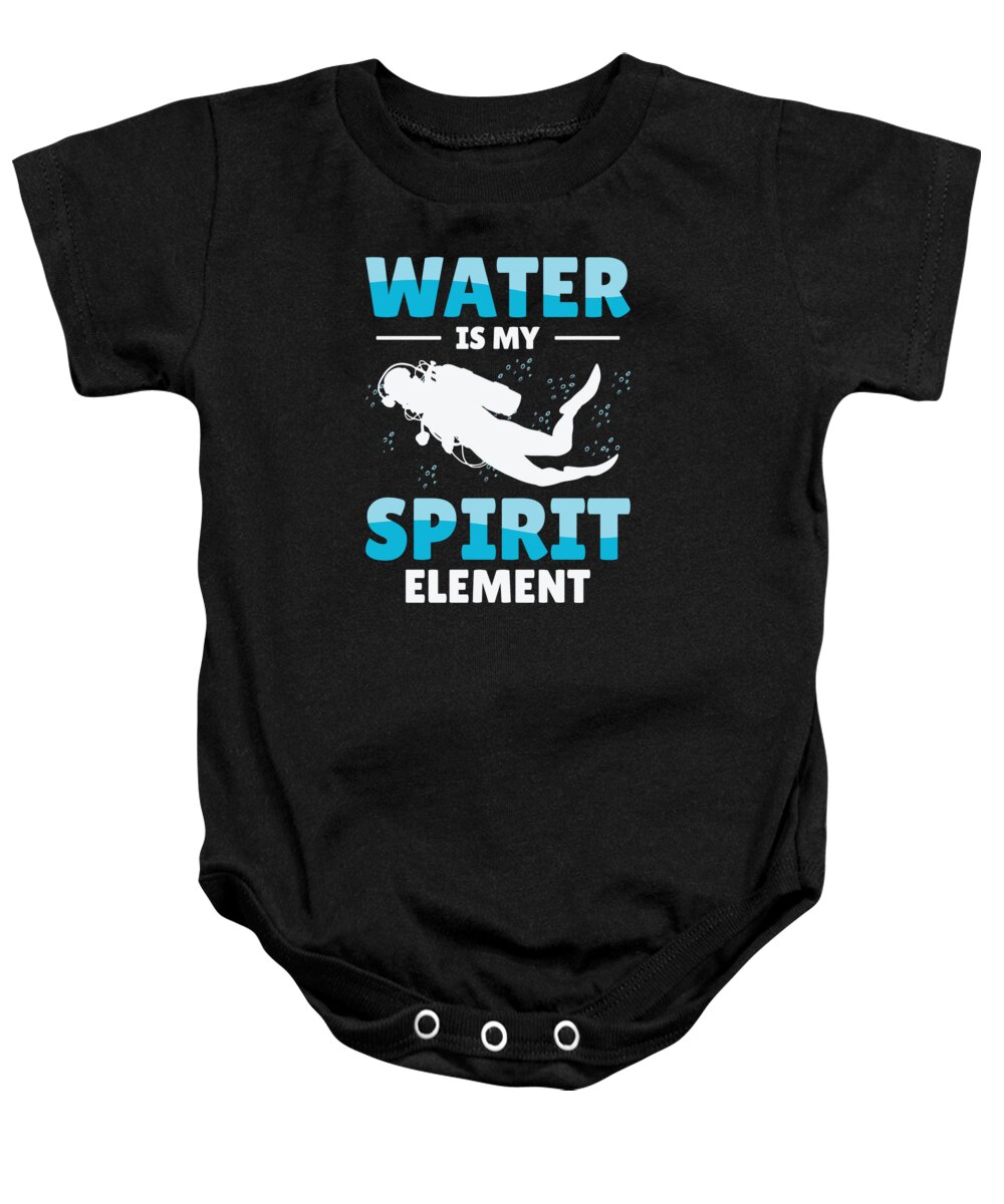 Water Baby Onesie featuring the digital art Snorkeling Water Sports Spirit Element Scuba-diving Diver #2 by Toms Tee Store