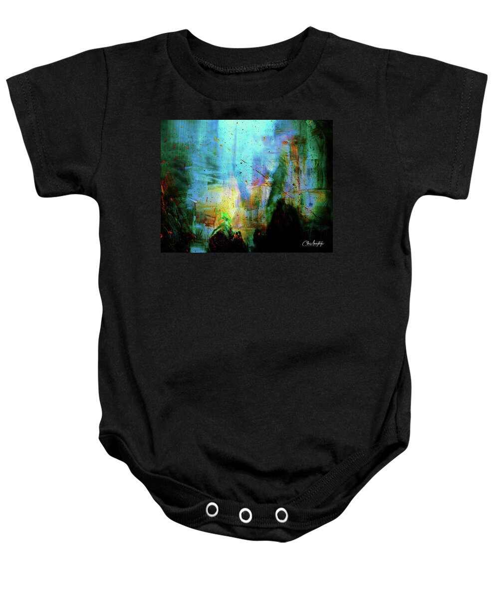 George Floyd Baby Onesie featuring the painting 2020 The Protests by Chris Armytage