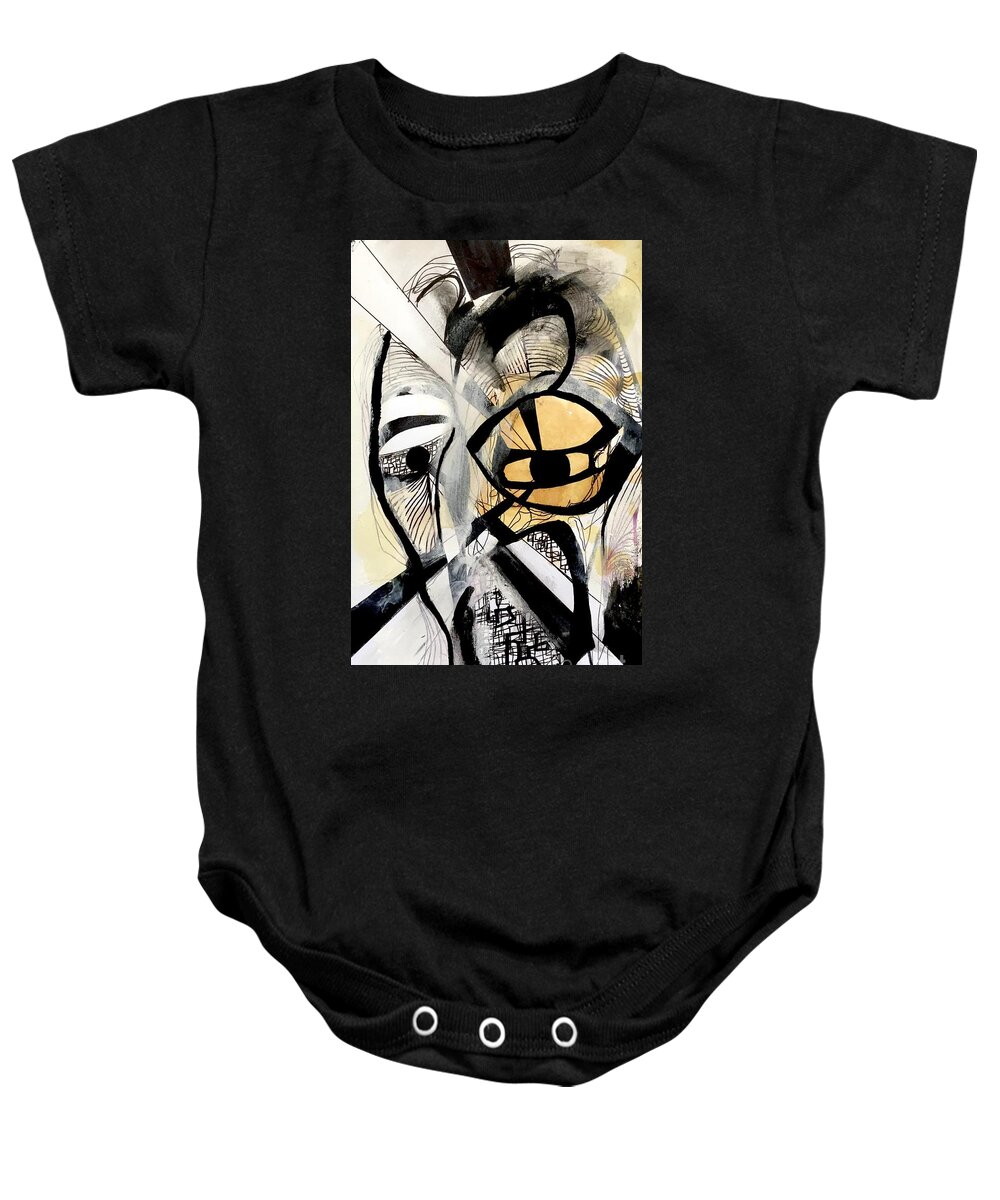 Modern Art Baby Onesie featuring the drawing Untitled #27 by Jeremiah Ray