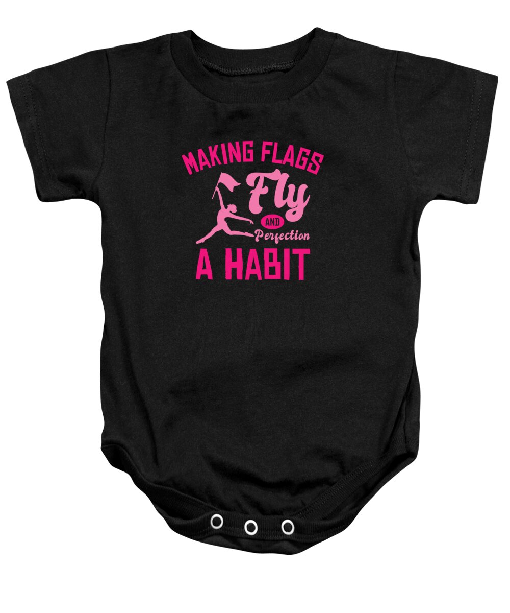 Guard Baby Onesie featuring the digital art Color Guard Colorguard Flag Marching Band #3 by Toms Tee Store