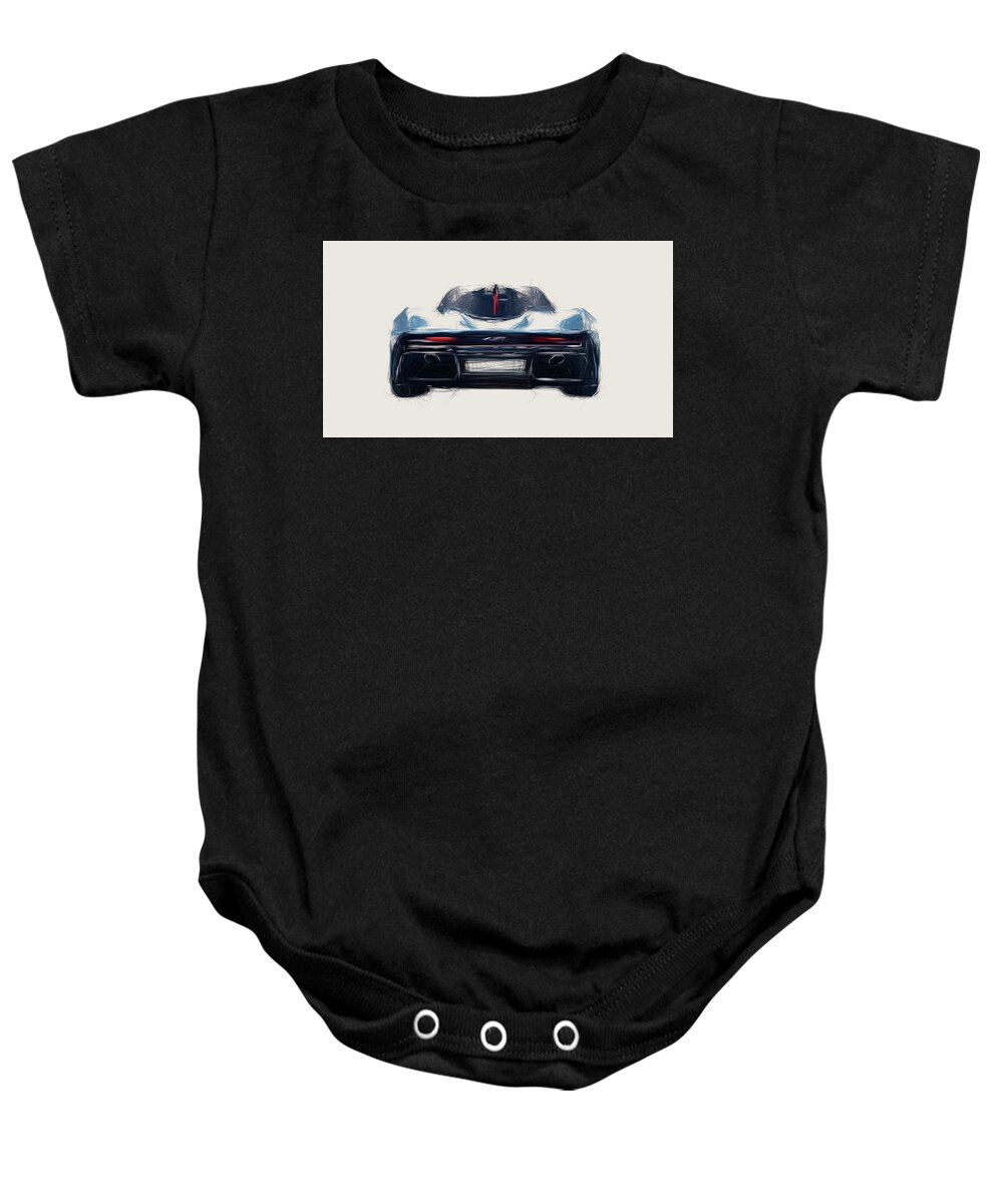 Mclaren Baby Onesie featuring the digital art McLaren Speedtail Car Drawing #3 by CarsToon Concept