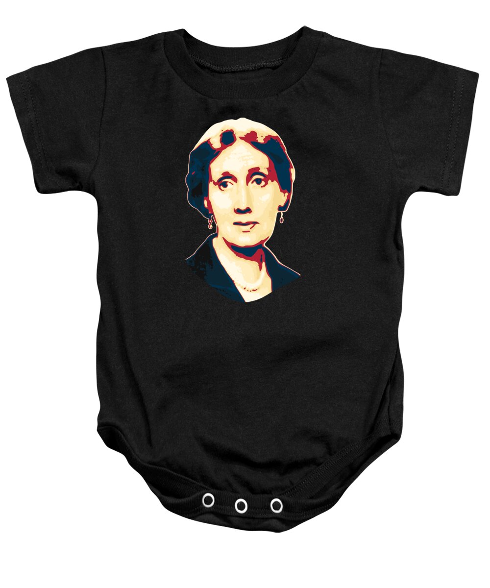 Virginia Baby Onesie featuring the digital art Virginia Woolf #3 by Megan Miller