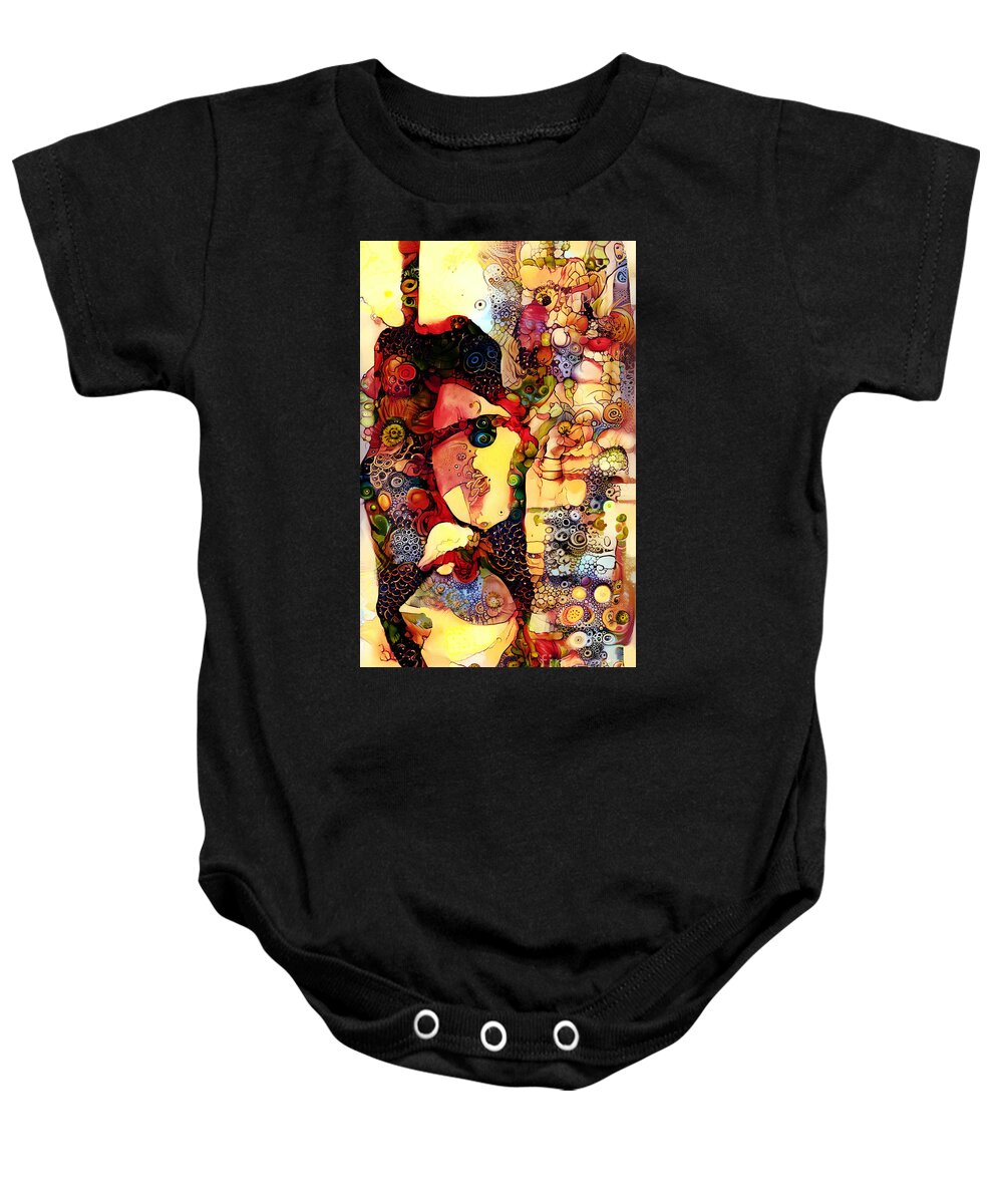 Contemporary Art Baby Onesie featuring the digital art 38 by Jeremiah Ray