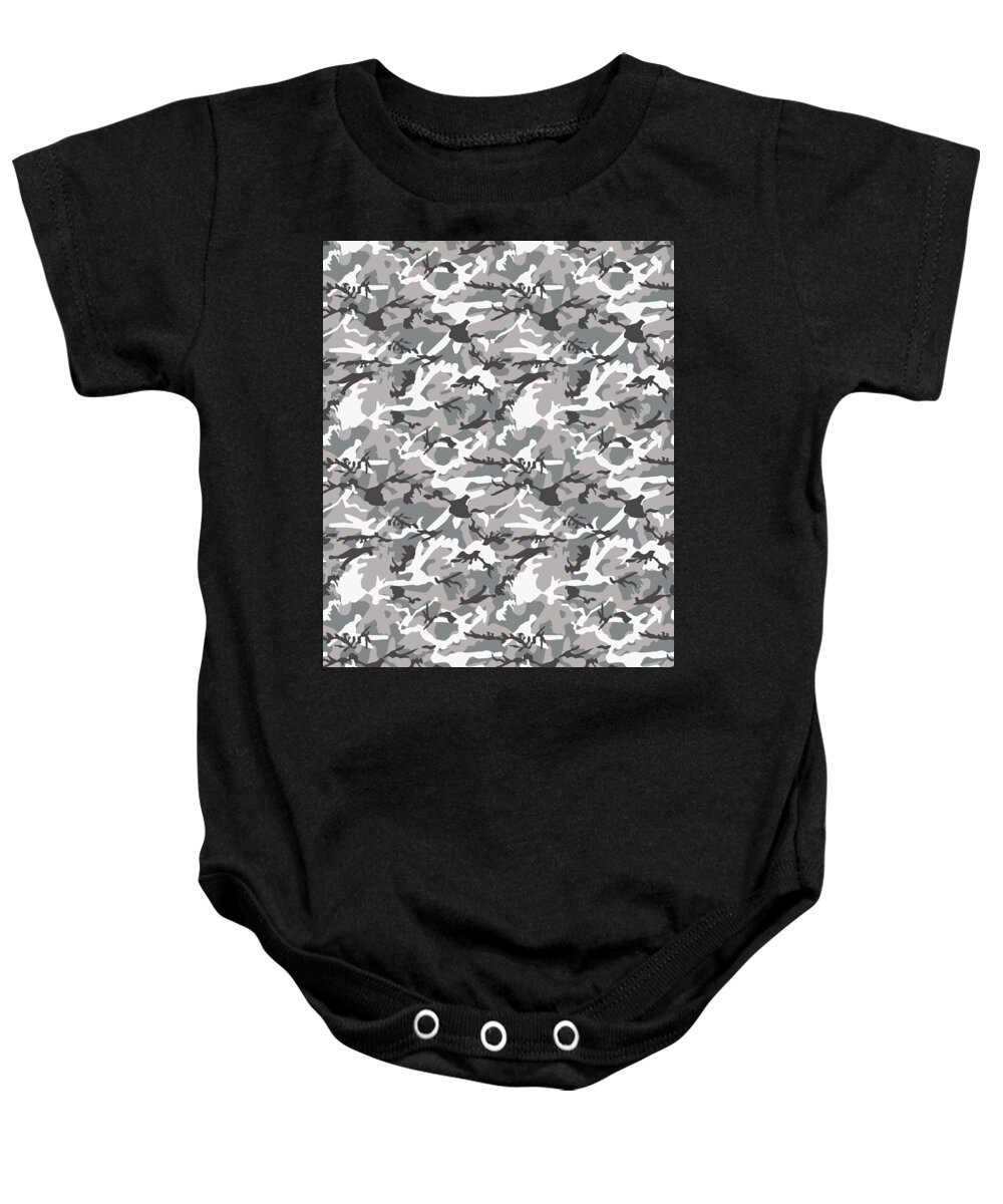 Soldier Baby Onesie featuring the digital art Camouflage Pattern Camo Stealth Hide Military #44 by Mister Tee