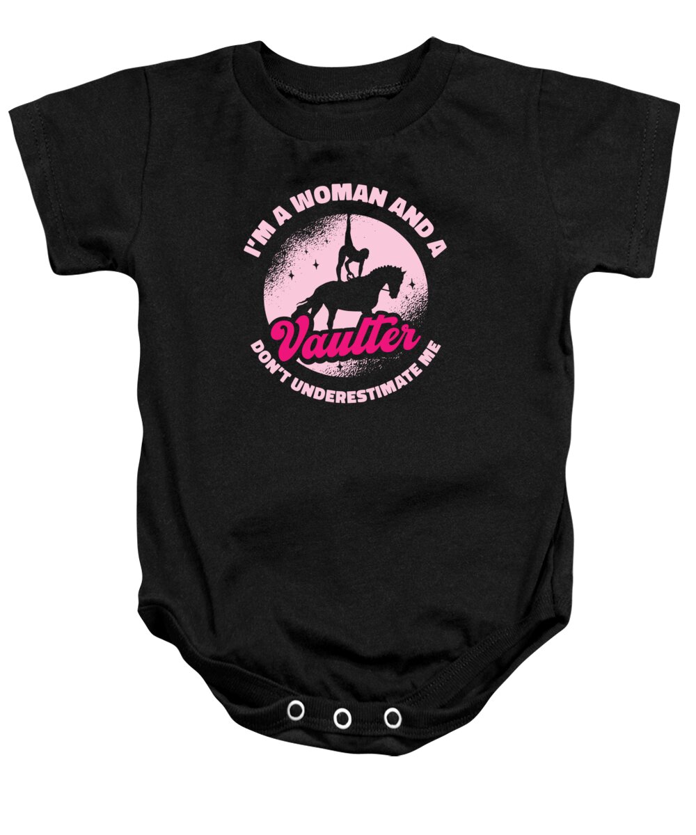 Equestrian Baby Onesie featuring the digital art Equestrian Horse Vaulting Vaulter Horseback Riding Acrobatics #5 by Toms Tee Store