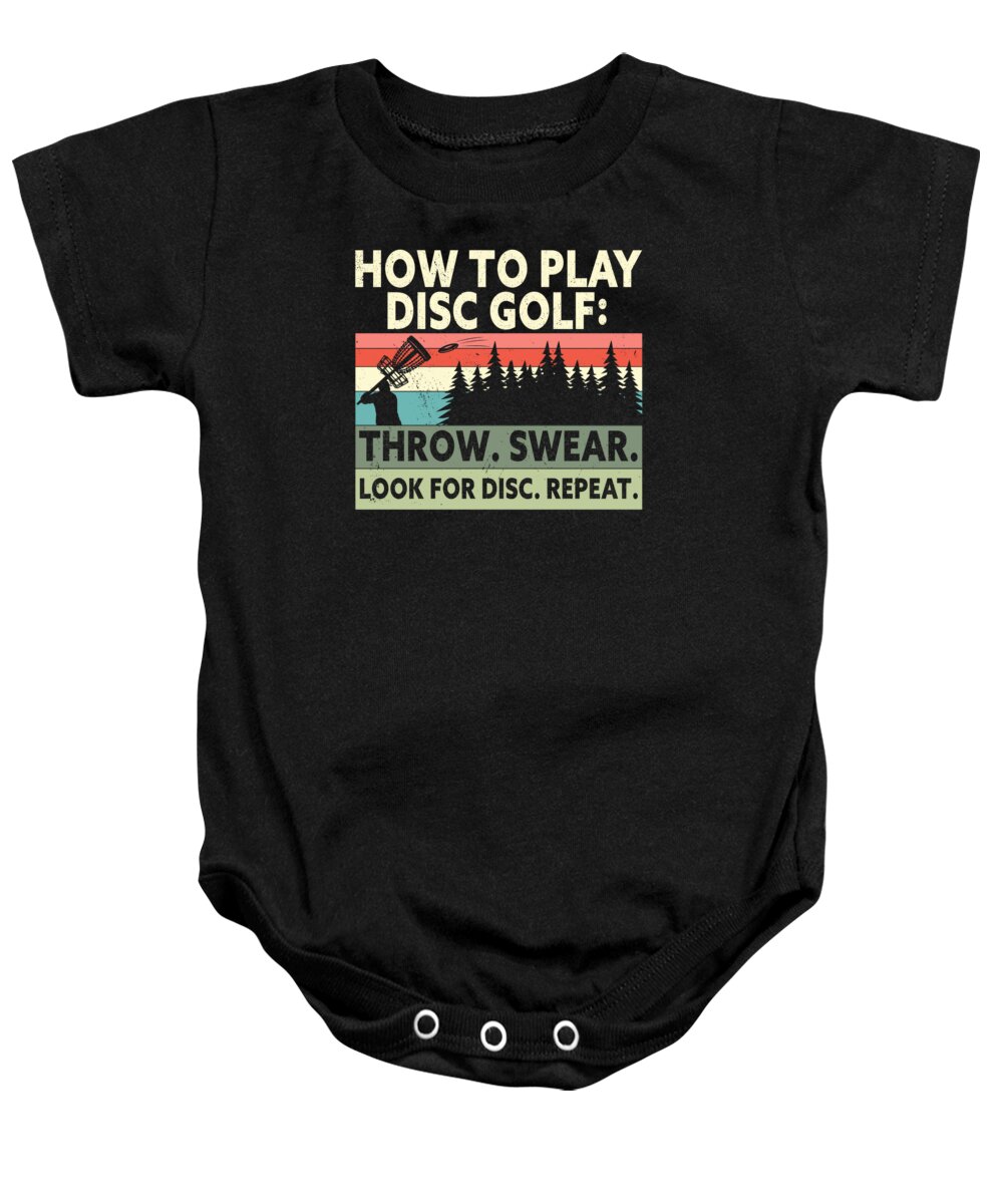 Disc Golf Baby Onesie featuring the digital art How To Play Disc Golf Frisbee Golf Frolf #5 by Toms Tee Store