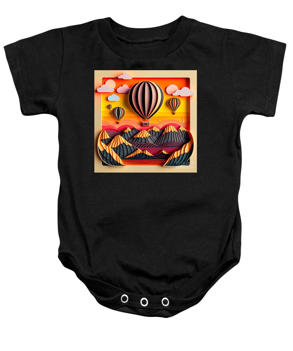 Balloons Baby Onesie featuring the digital art Balloons by Jay Schankman