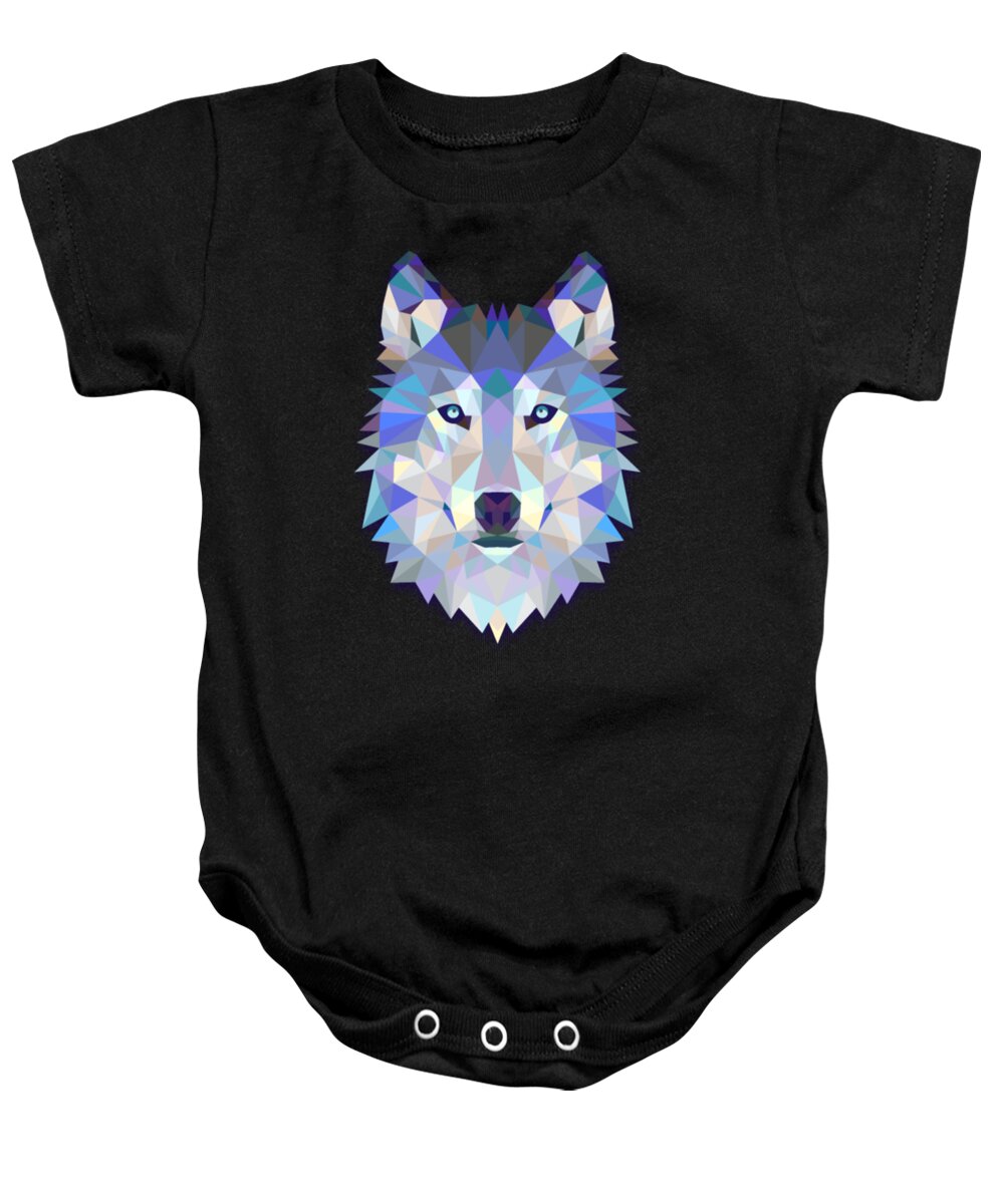Wolf Baby Onesie featuring the digital art Wolf #8 by Tinh Tran Le Thanh
