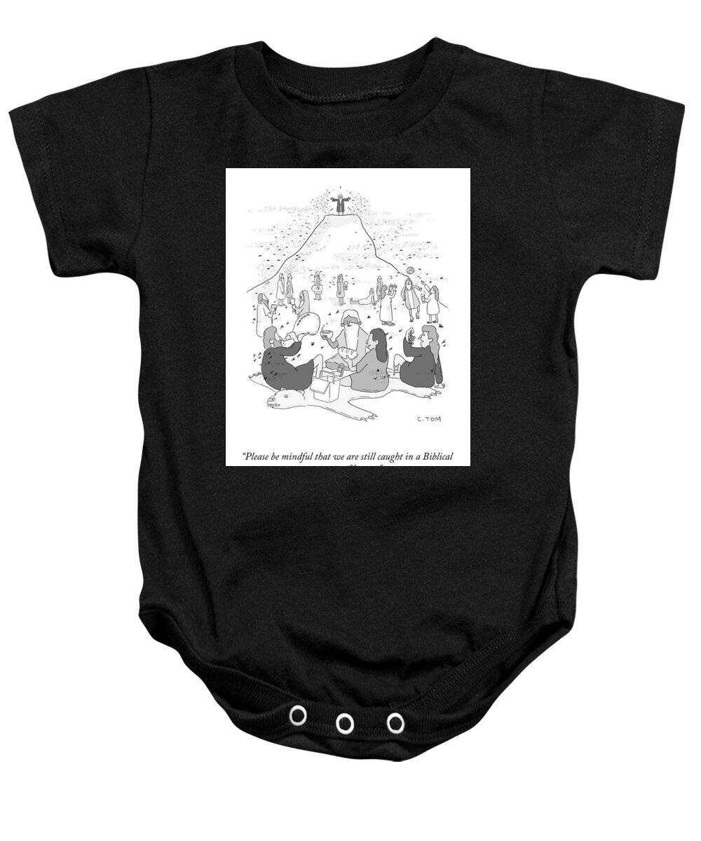 Please Be Mindful That We Are Still Caught In A Biblical Swarm Of Locusts. Baby Onesie featuring the photograph A Biblical Swarm Of Locusts by Colin Tom