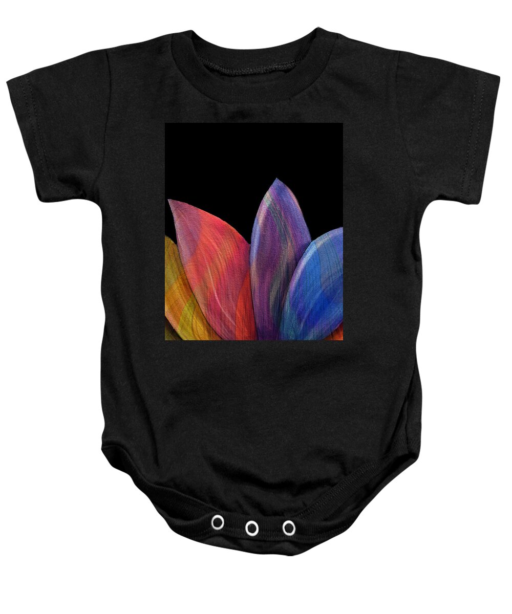 Abstract Baby Onesie featuring the digital art A Daisy's Elegance - Abstract by Ronald Mills