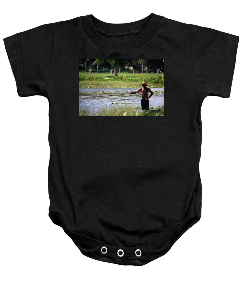 Fisherman Baby Onesie featuring the photograph A Fishermans Paradise, Venetian Gardens by Philip And Robbie Bracco