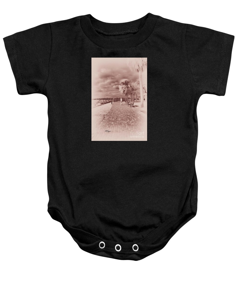 Black & White Baby Onesie featuring the photograph A Stroll In The Park by DB Hayes