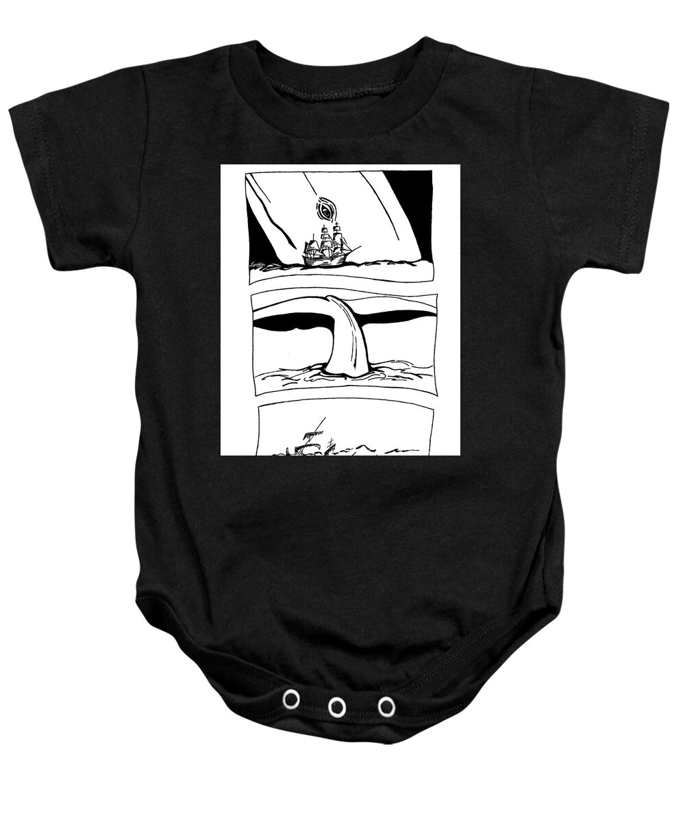 Whale Baby Onesie featuring the drawing A Tail of A Whale by Leara Nicole Morris-Clark