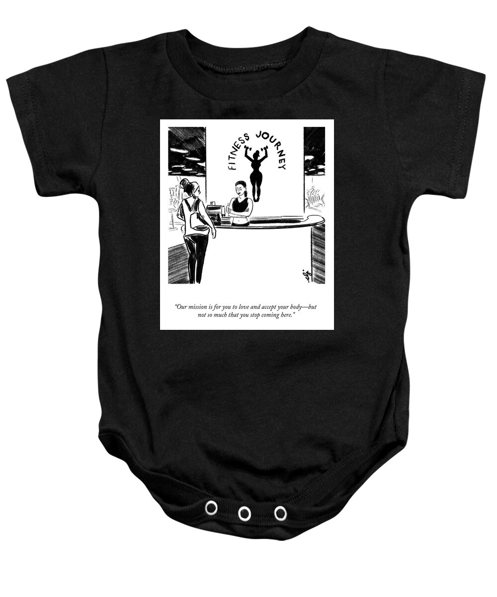 A27032 Baby Onesie featuring the drawing Accept Your Body by Sophie Lucido Johnson