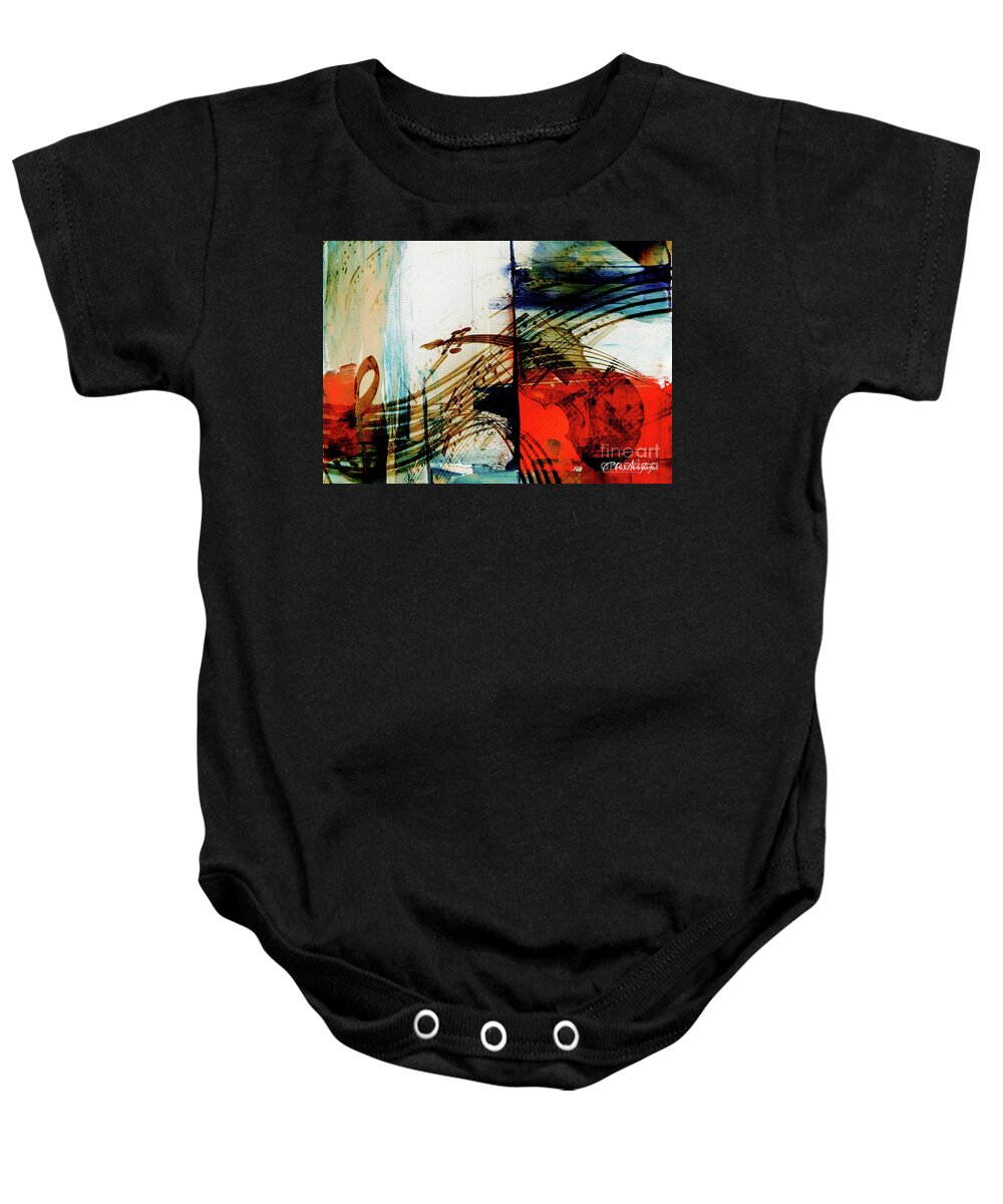 Abstract Baby Onesie featuring the painting Addagio for Violin by Chris Armytage