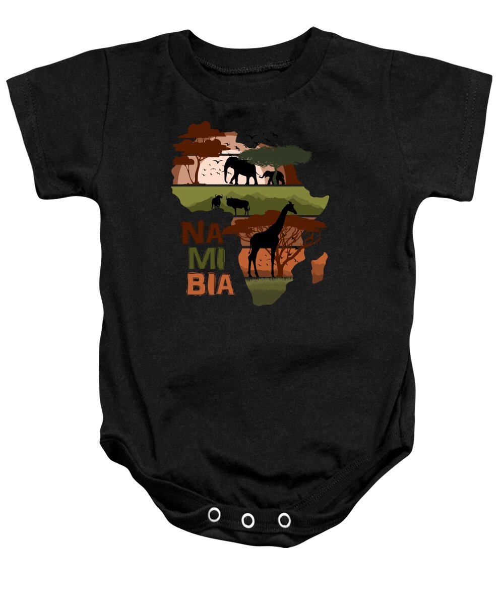 Africa Baby Onesie featuring the digital art Africa Namibia Sunset by Megan Miller