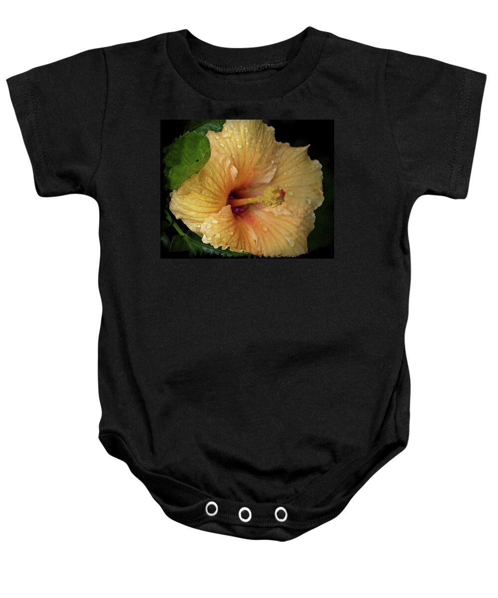 Hibiscus Baby Onesie featuring the photograph After the Rain by M Kathleen Warren