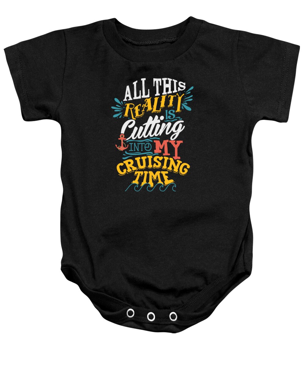 Beach Baby Onesie featuring the digital art All This Reality Cutting Cruising Time by Jacob Zelazny