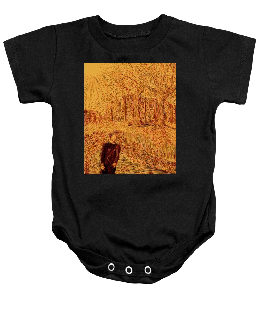 Album Cover Baby Onesie featuring the digital art All Without Words by Angela Weddle