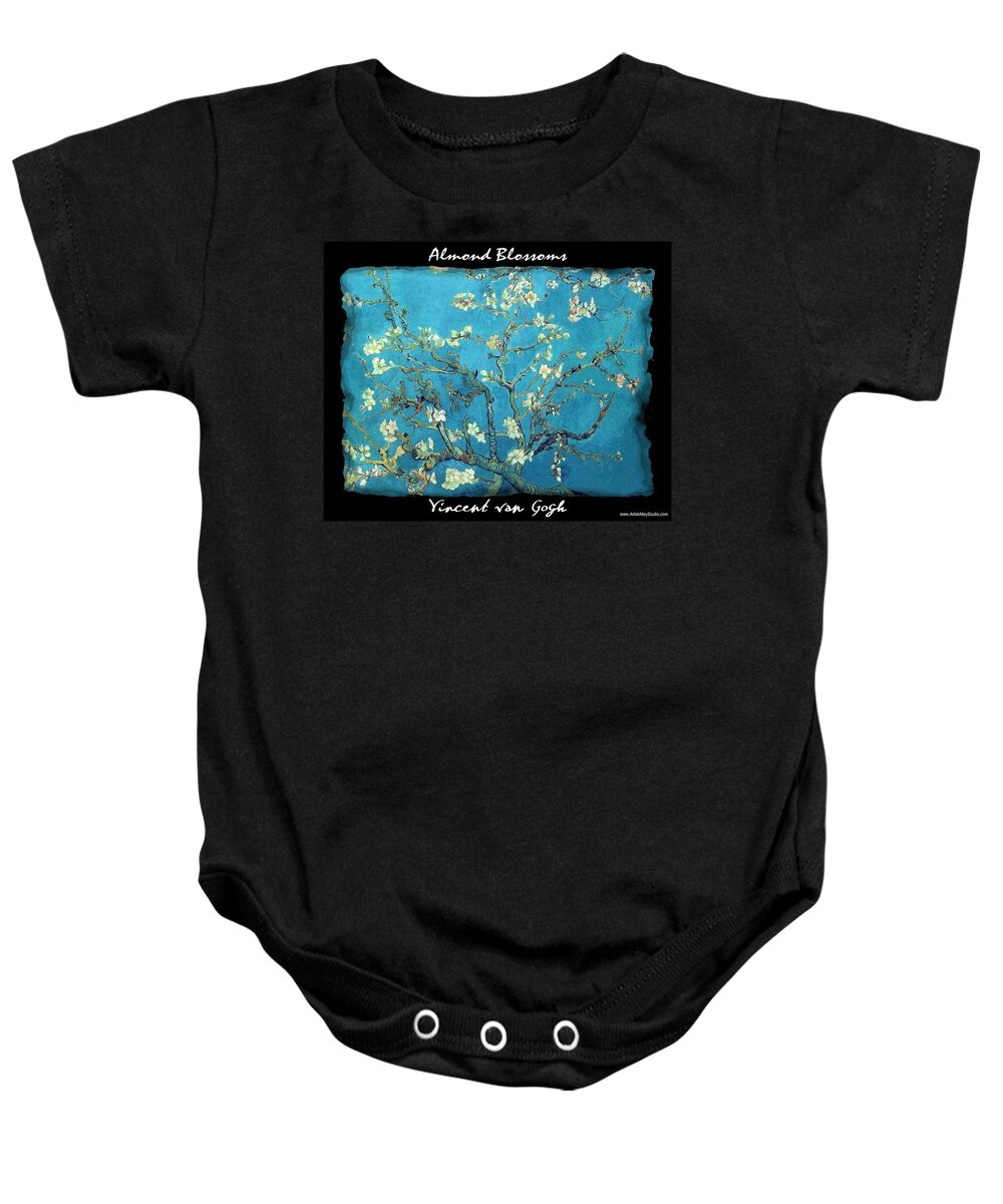 Vincent Baby Onesie featuring the painting Almond Blossoms - VVG by The GYPSY and Mad Hatter