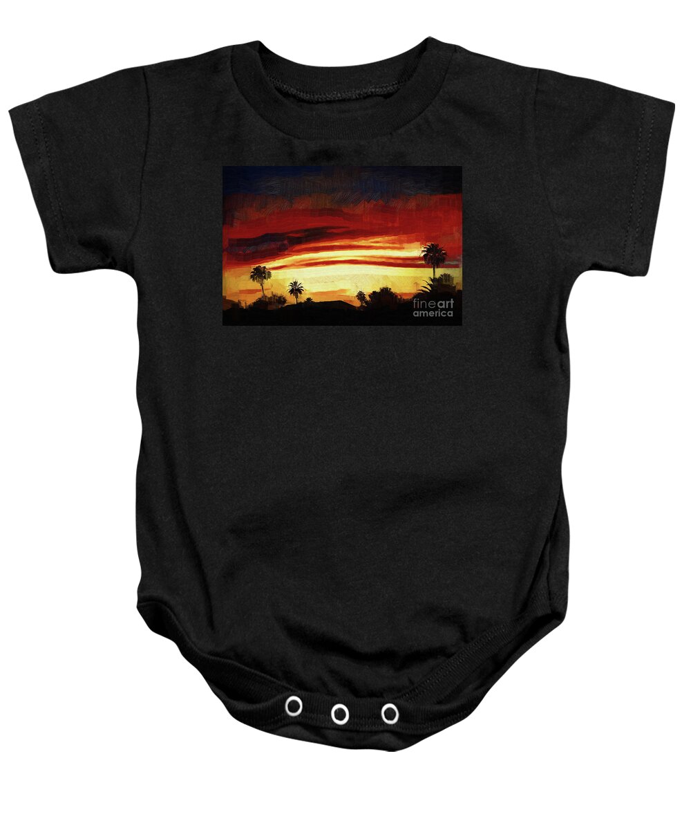 Sunset Baby Onesie featuring the digital art Arizona Sunset by Kirt Tisdale