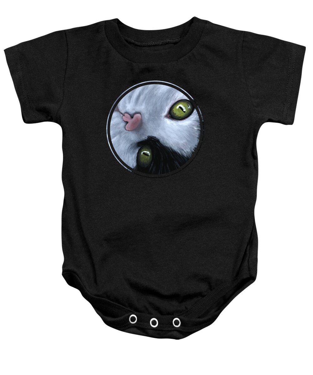 Cat Baby Onesie featuring the painting Looking at You by Anastasiya Malakhova
