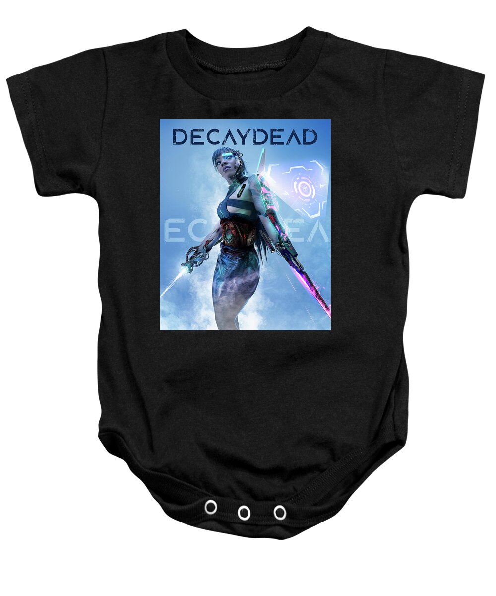 Argus Dorian Baby Onesie featuring the digital art The Black Viber by Argus Dorian