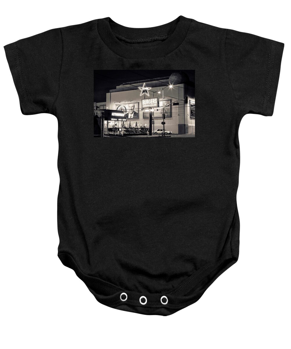 Monochromatic Baby Onesie featuring the photograph Astro Burger by Eyes Of CC