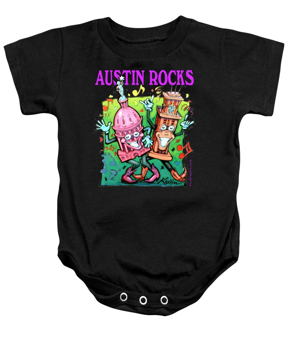 Austin Baby Onesie featuring the digital art Austin Rocks by Kevin Middleton