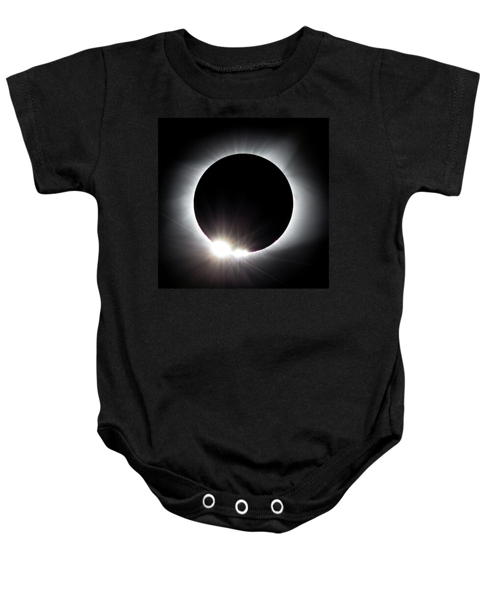 Solar Eclipse Baby Onesie featuring the photograph Baily's Beads by David Beechum