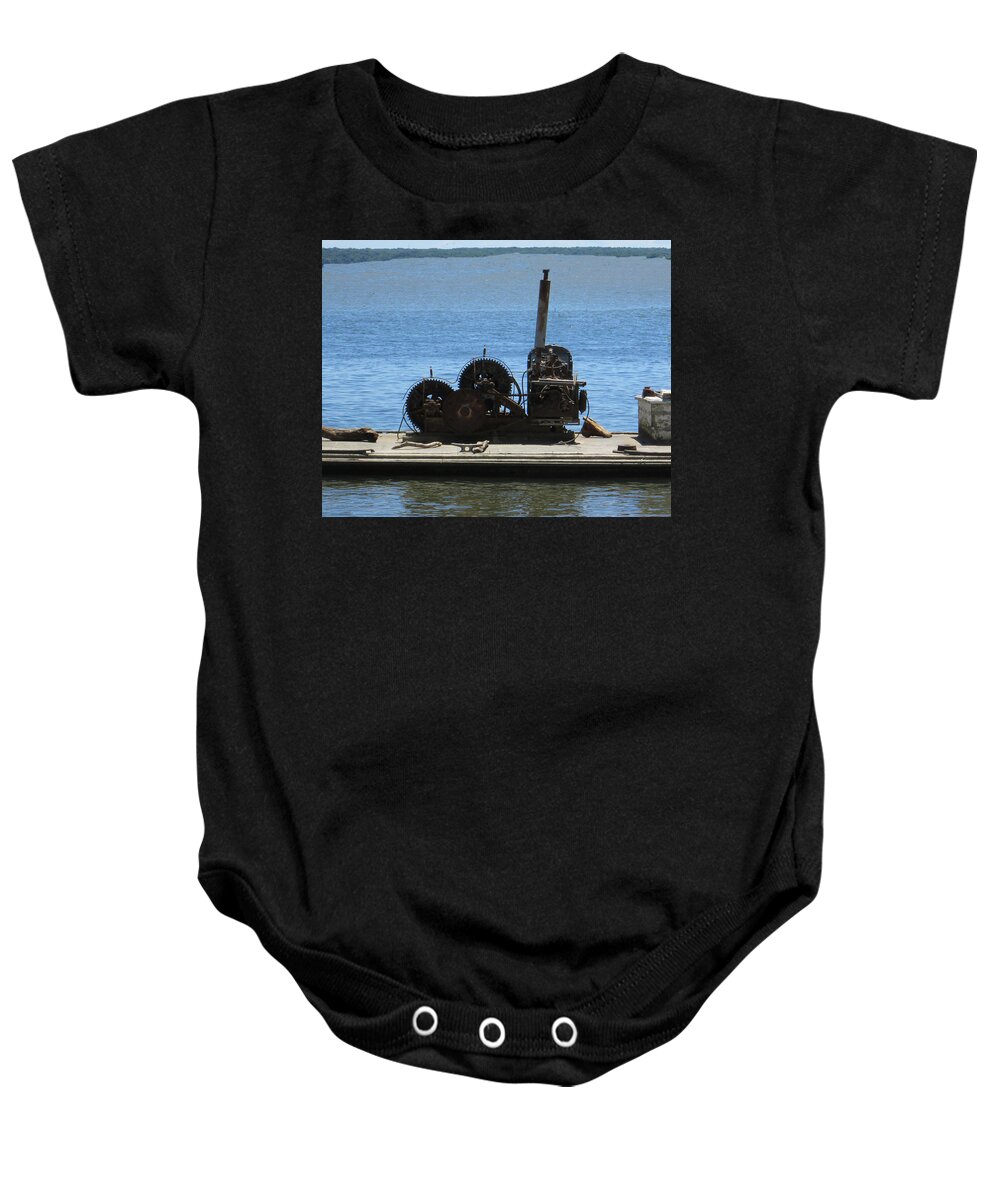 Machinery Baby Onesie featuring the photograph Barge Punk by Lin Grosvenor