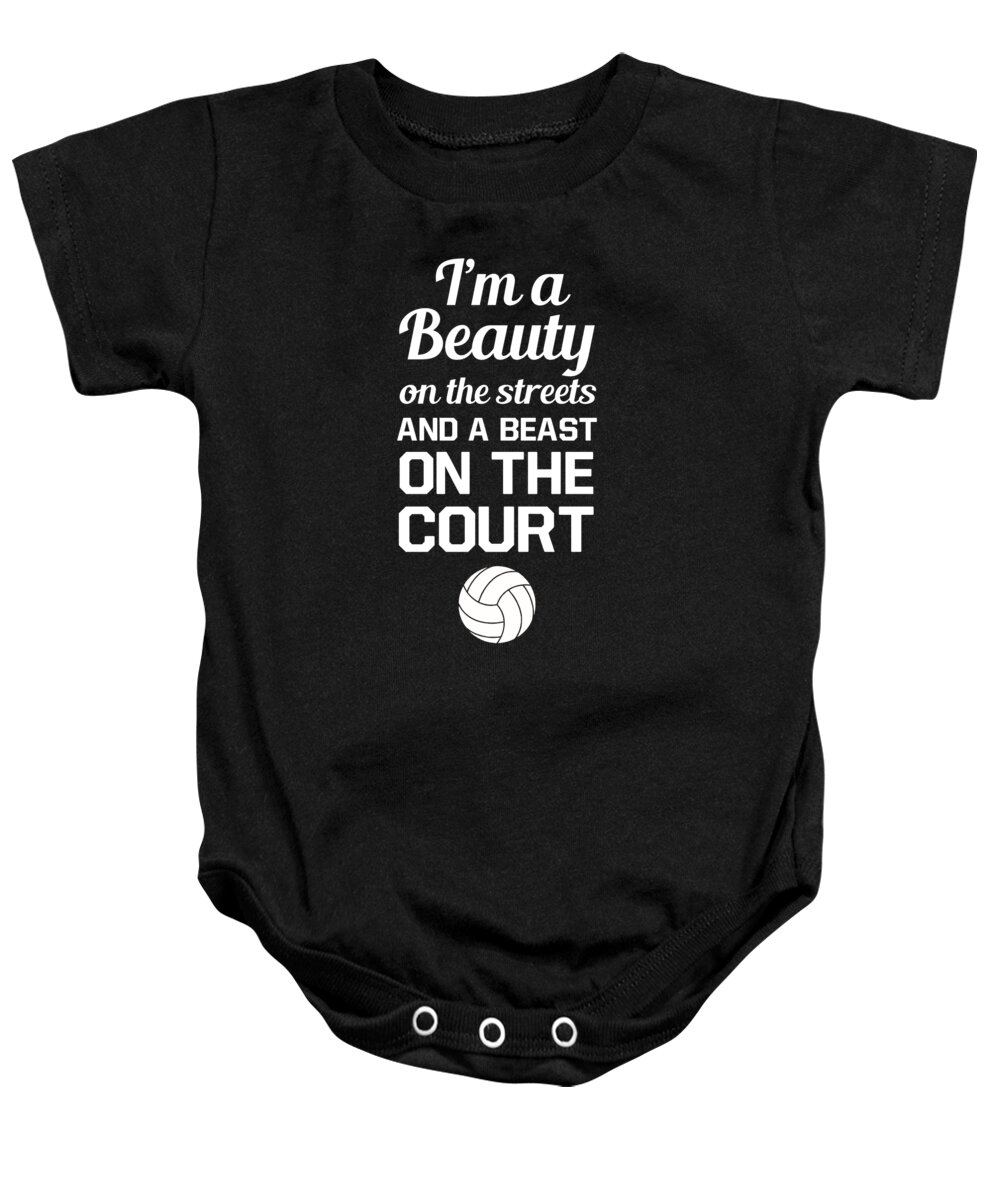 Athletes Baby Onesie featuring the digital art Beauty On Streets Beast On Volleyball by Jacob Zelazny