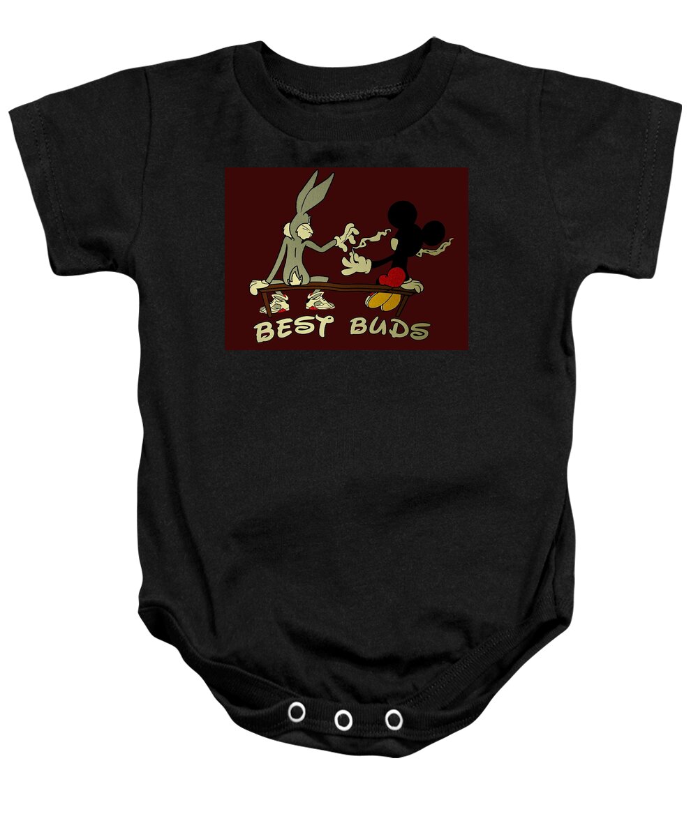 Bugs Bunny Baby Onesie featuring the painting Best Buds by Movie Poster Prints