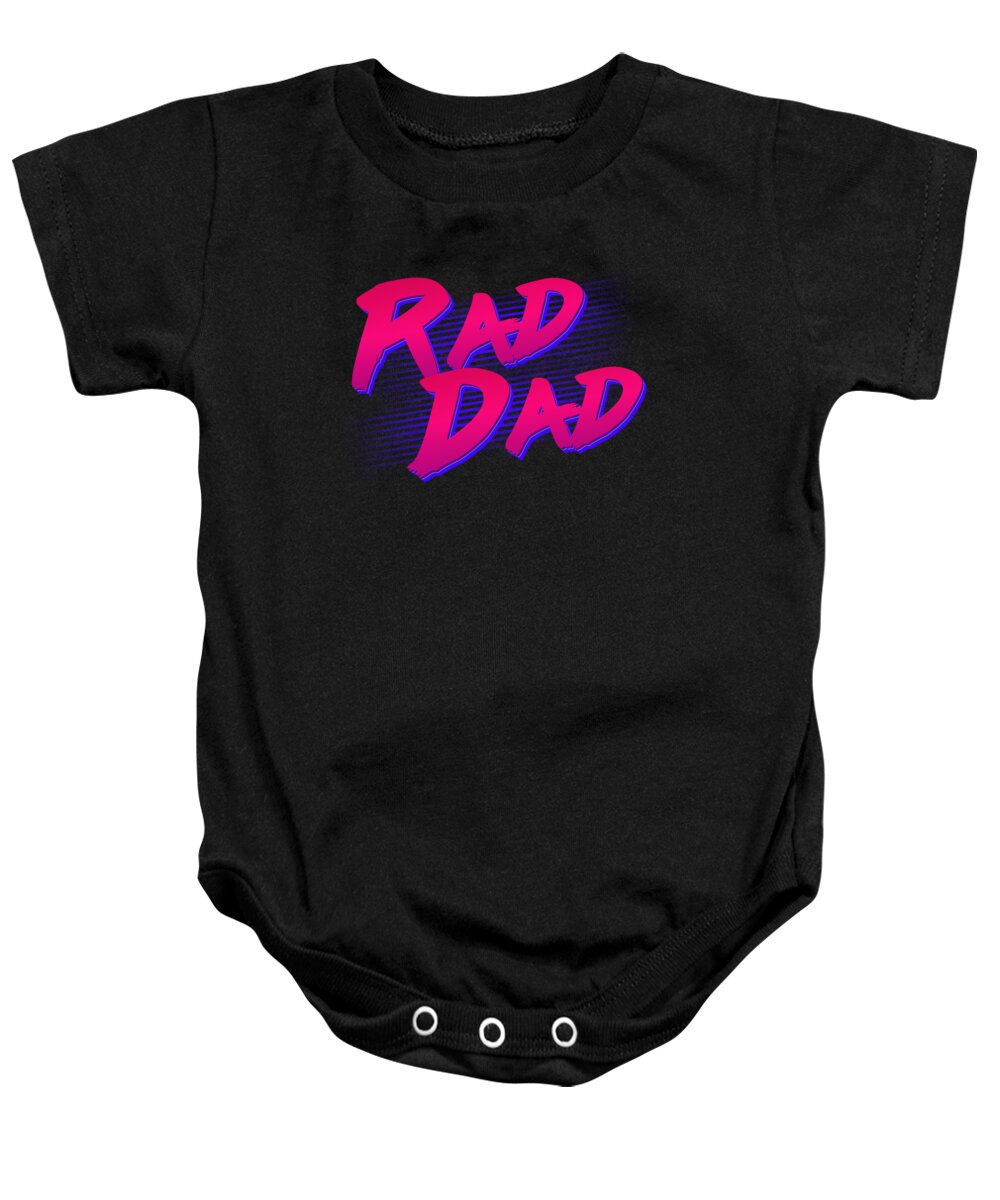 Cool Baby Onesie featuring the digital art Best Gift for Dad Rad Dad Retro by Flippin Sweet Gear