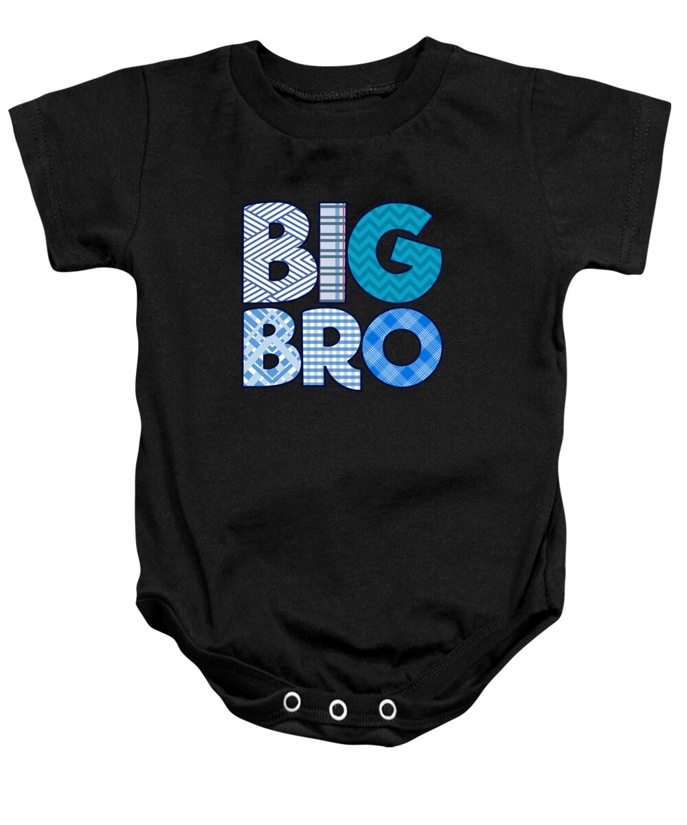 Funny Baby Onesie featuring the digital art Big Bro Brother by Flippin Sweet Gear
