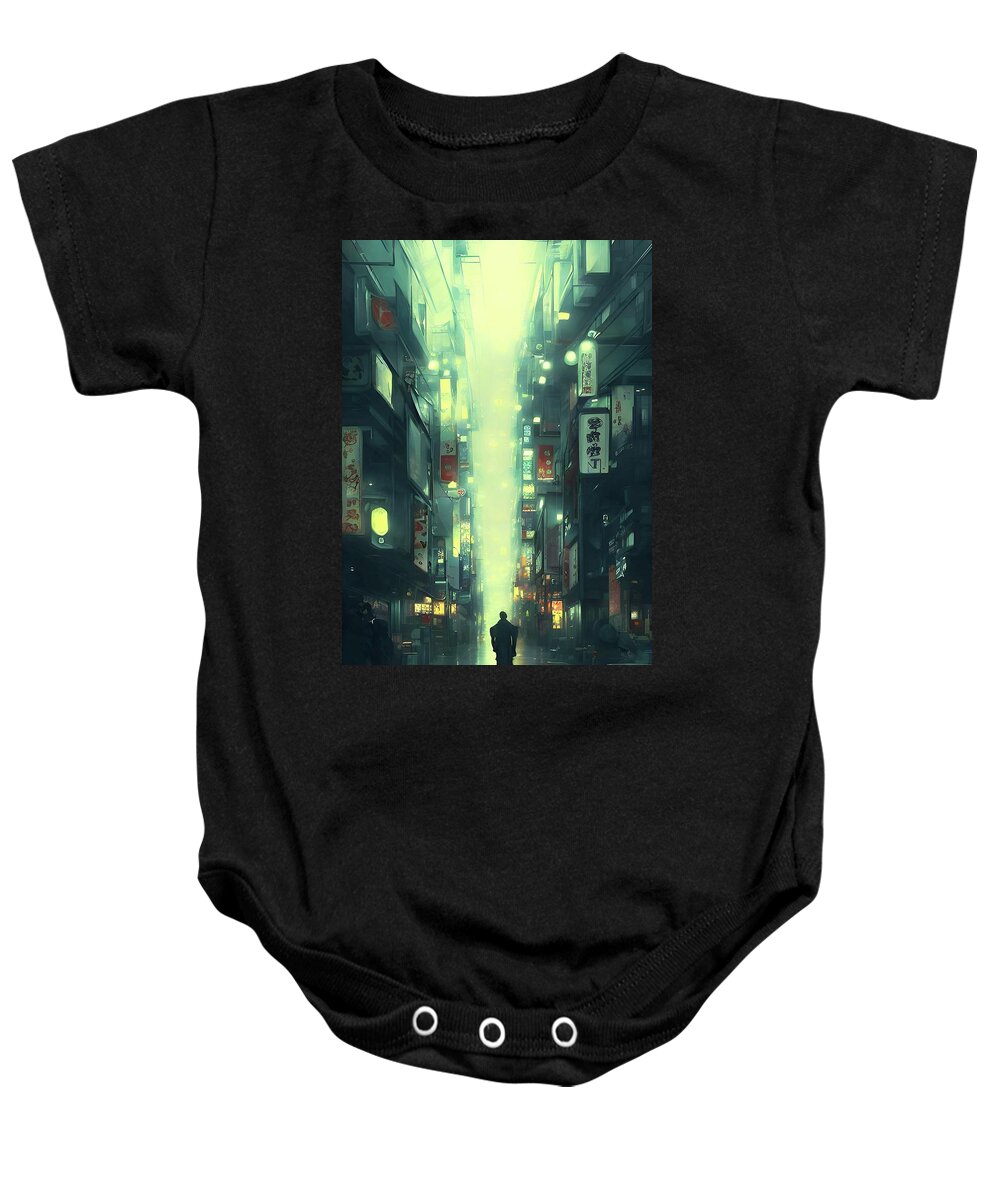 Blade Runner Baby Onesie featuring the digital art Blade Runner Nexus 7 by Fred Larucci