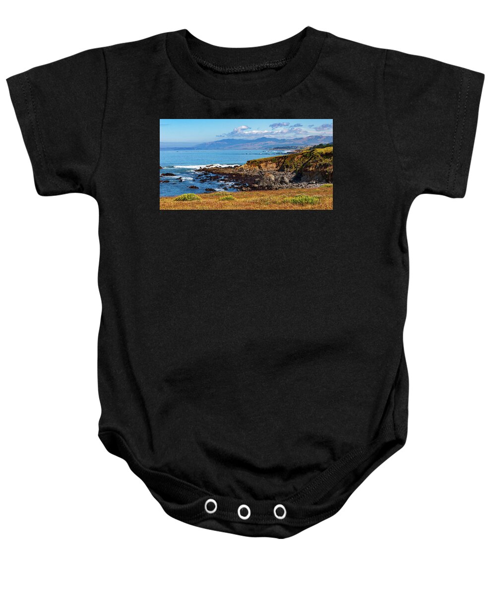 California Baby Onesie featuring the photograph Blooming Cliffs by Dan Carmichael