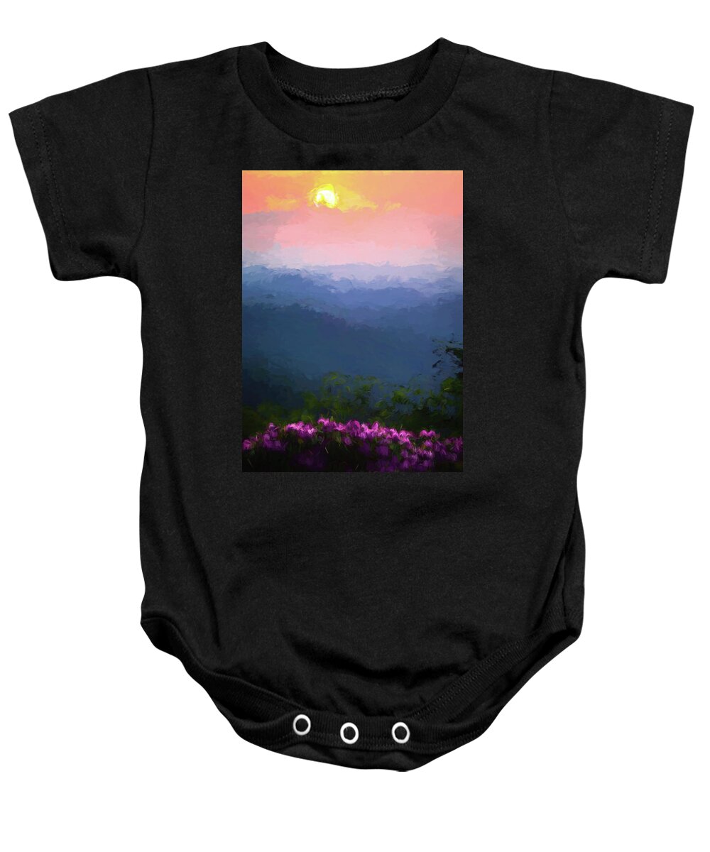 Sun Baby Onesie featuring the photograph Blue Ridge Blooms Digital Painting by Serge Skiba